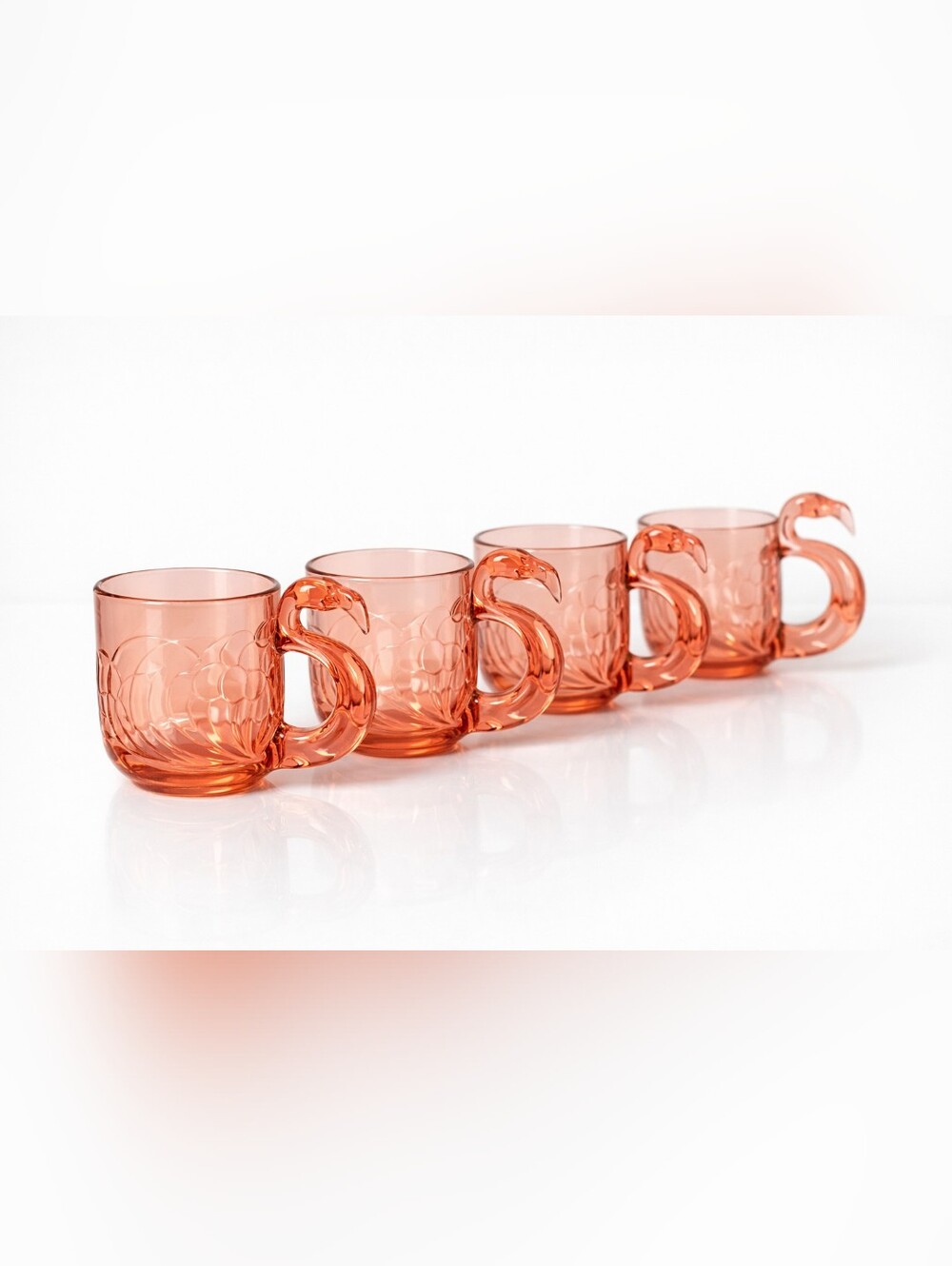 💗 Pink Melamine Textured Cups – Set of 4